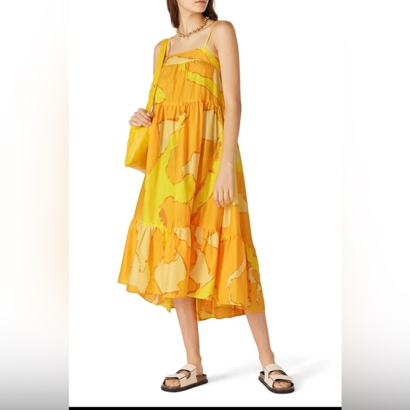 Simon Miller Dresses & Skirts - Simon Miller Yellow & Orange Abstract High Low Maxi Dress